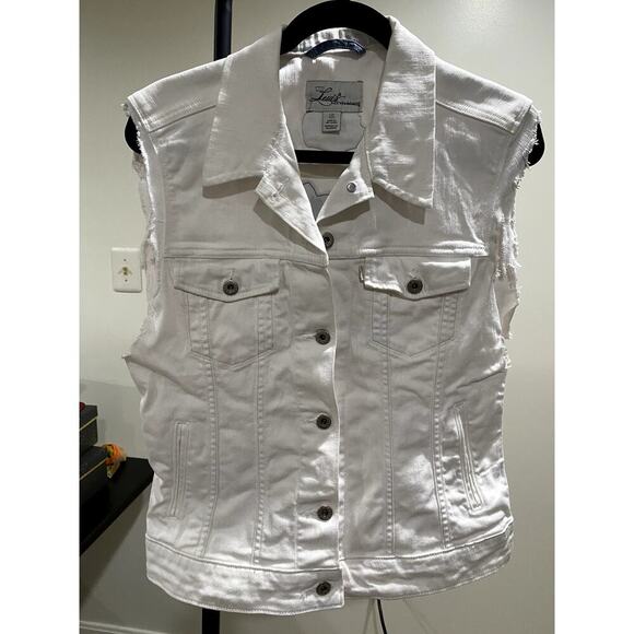 Levi’s White Vest with Harley-Davidson’s Patches (Upcycled) - (EUC) - Picture 1 of 8